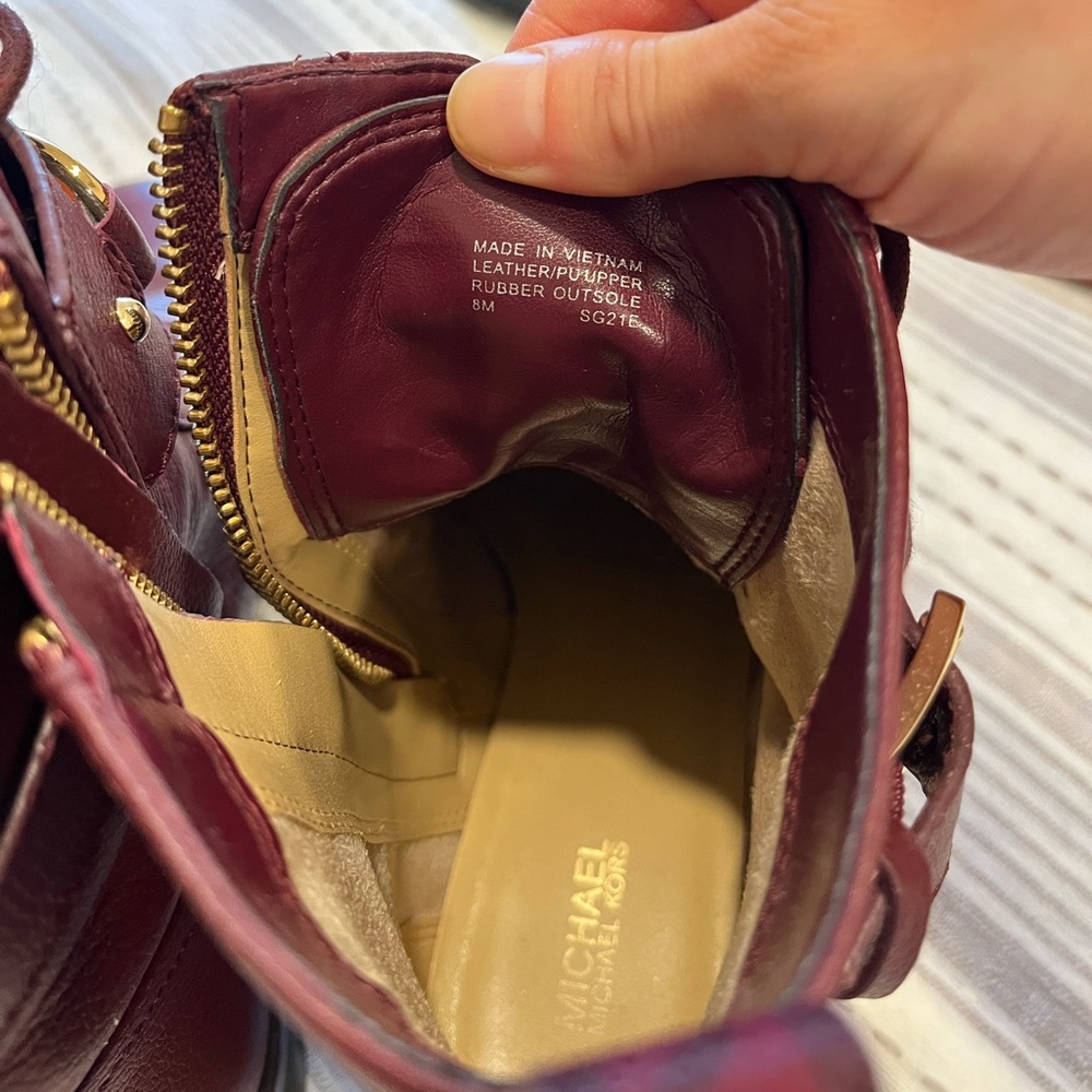 MICHAEL michael kors burgundy boots - Picture 5 of 5